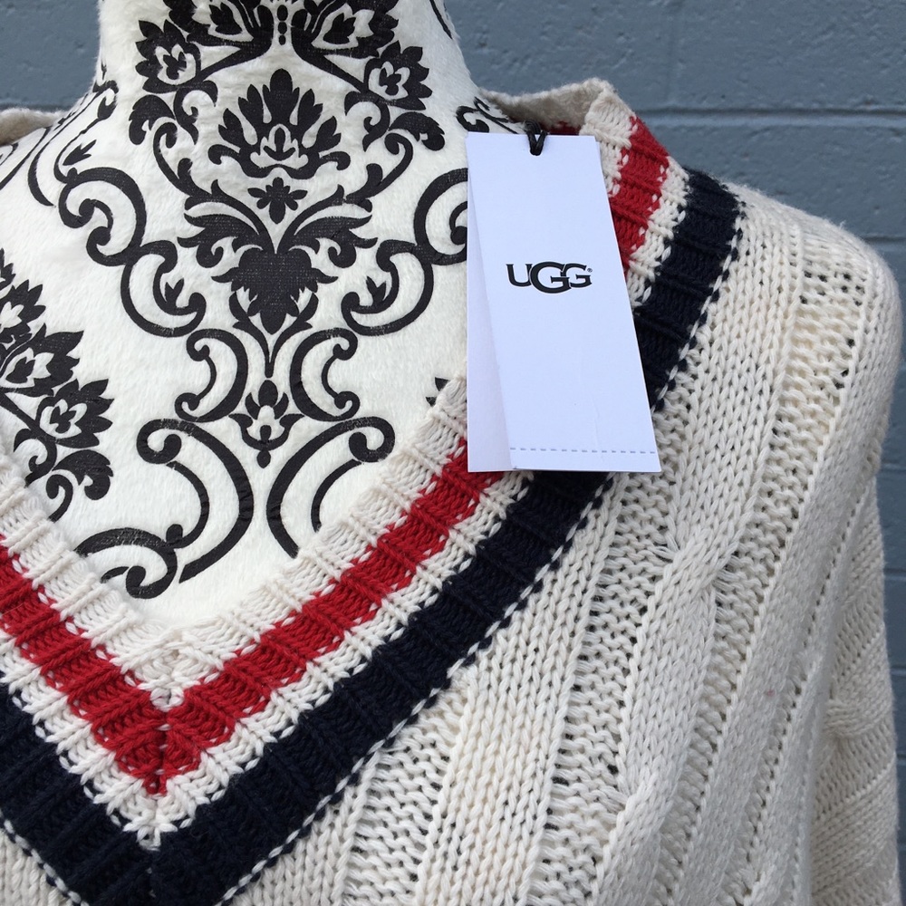 UGG Cream Weslynn Sweater Knit Poncho NWT - Picture 4 of 7